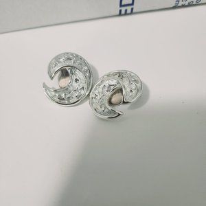 Emmons jewelry clip on earrings vintage jewelry silver